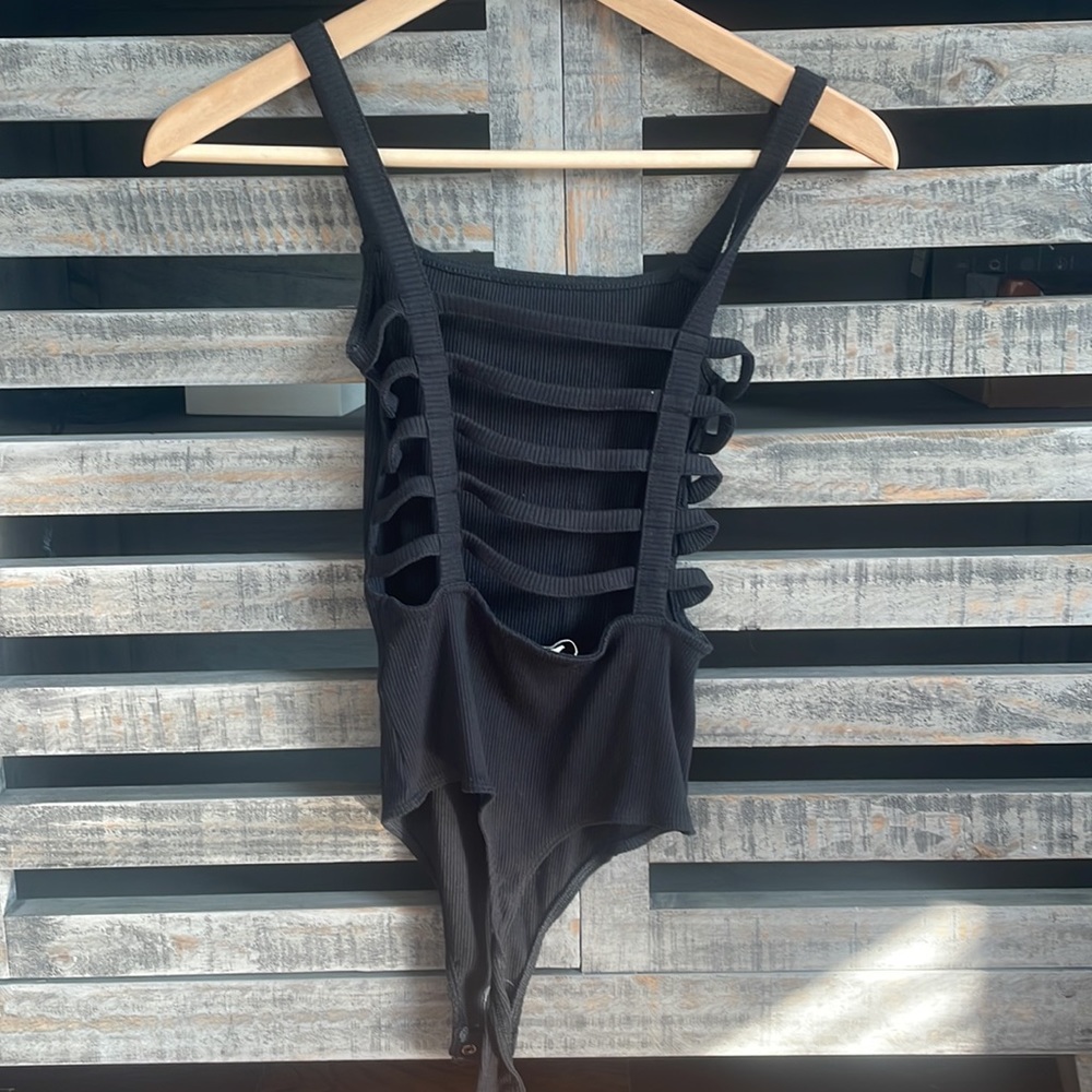 Express Black Strappy Bodysuit